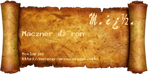 Maczner Áron névjegykártya