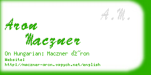 aron maczner business card